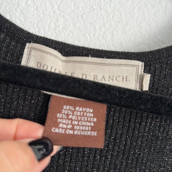 Double D Ranch ribbed black metallic long tank top or mini dress XS luxury core - Picture 4 of 9